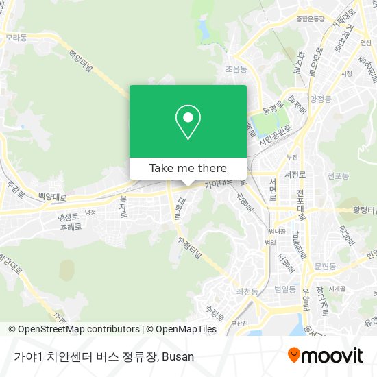 가야1 치안센터 버스 정류장 map