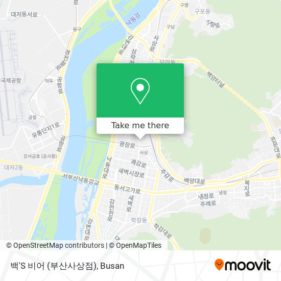 How to get to 백S 비어 (부산사상점) in 사상구 by Metro, Bus or Light Rail
