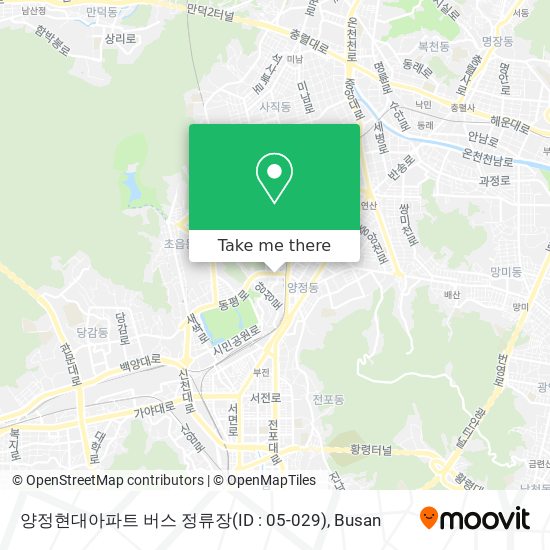 양정현대아파트 버스 정류장(ID : 05-029) map