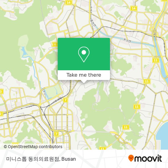 How to get to 미니스톱 동의의료원점 in 연제구 by Bus or Metro