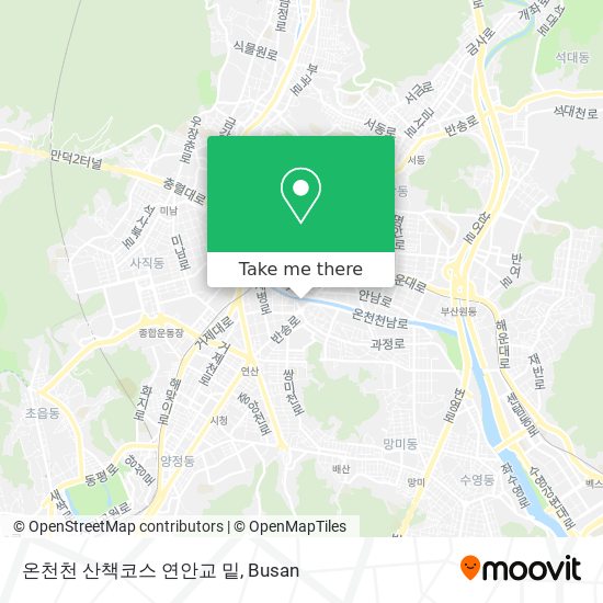 온천천 산책코스 연안교 밑 map