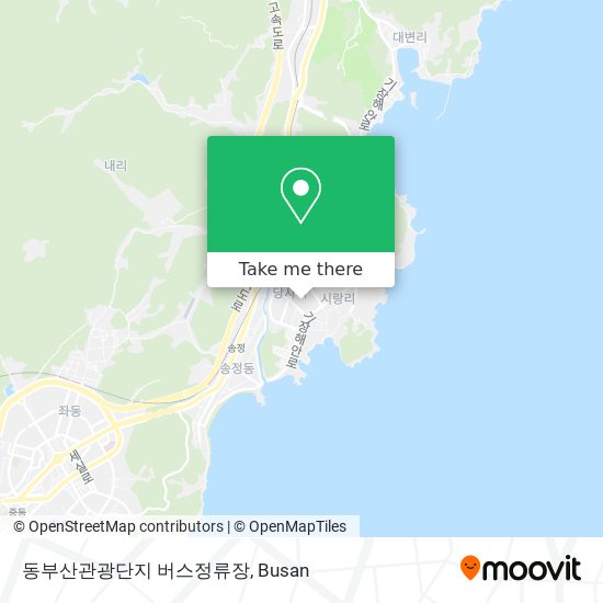동부산관광단지 버스정류장 map