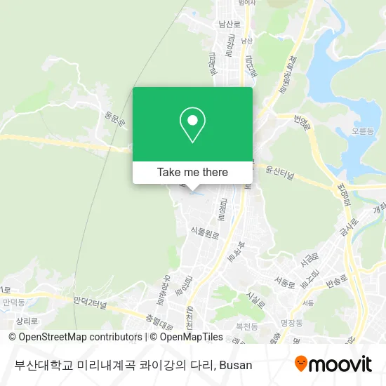 부산대학교 미리내계곡 콰이강의 다리 map
