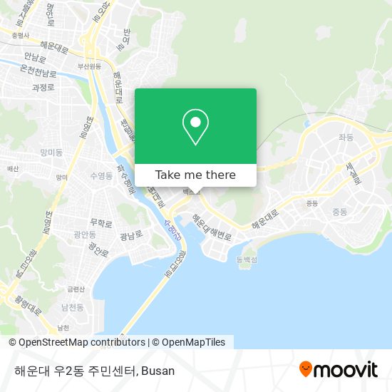 해운대 우2동 주민센터 map