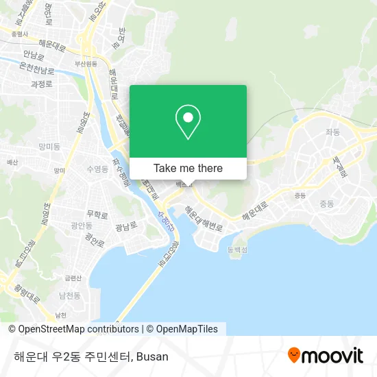 해운대 우2동 주민센터 map