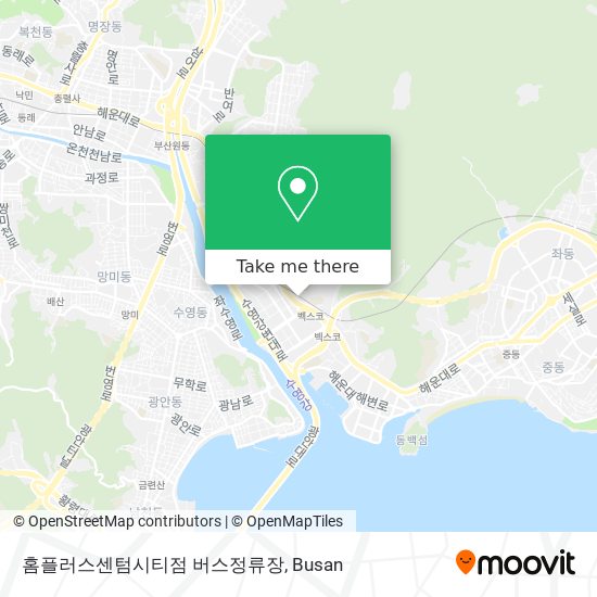 홈플러스센텀시티점 버스정류장 map
