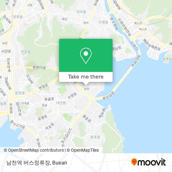 남천역 버스정류장 map