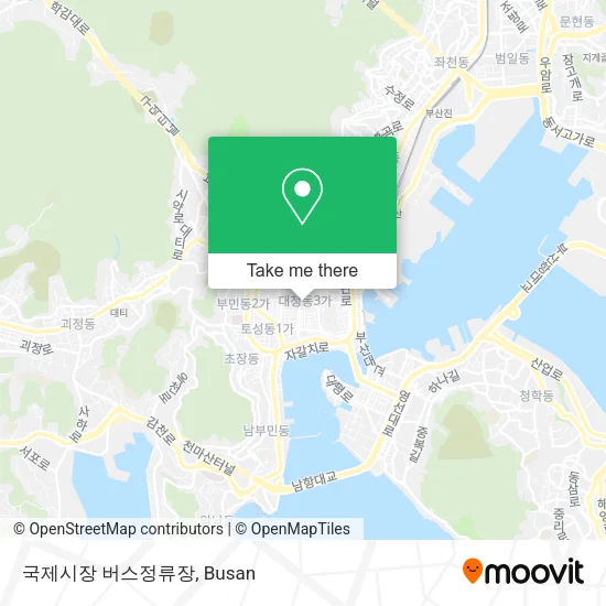 국제시장 버스정류장 map
