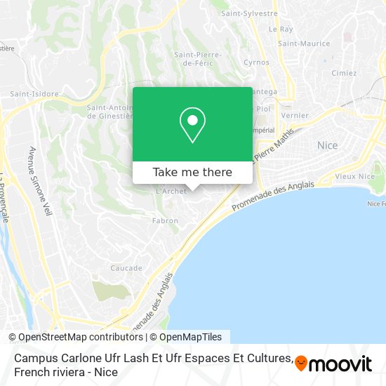 Campus Carlone Ufr Lash Et Ufr Espaces Et Cultures map