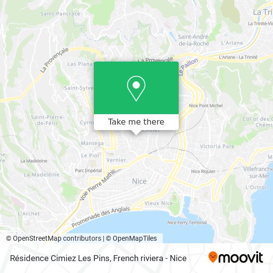 Résidence Cimiez Les Pins map