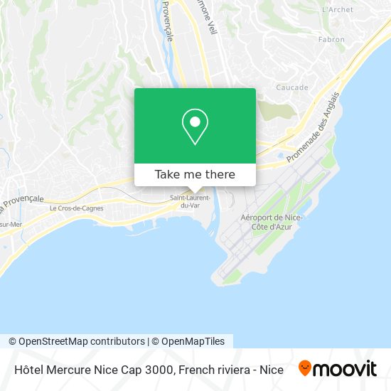 Hôtel Mercure Nice Cap 3000 map