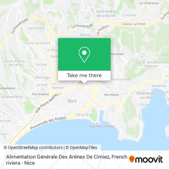 Alimentation Générale Des Arènes De Cimiez map