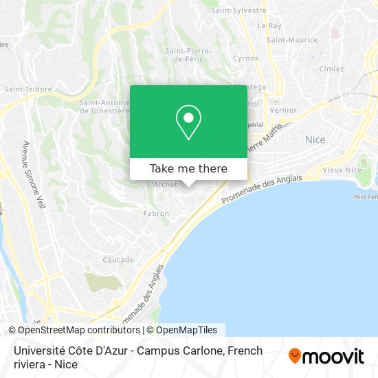 Université Côte D'Azur - Campus Carlone map