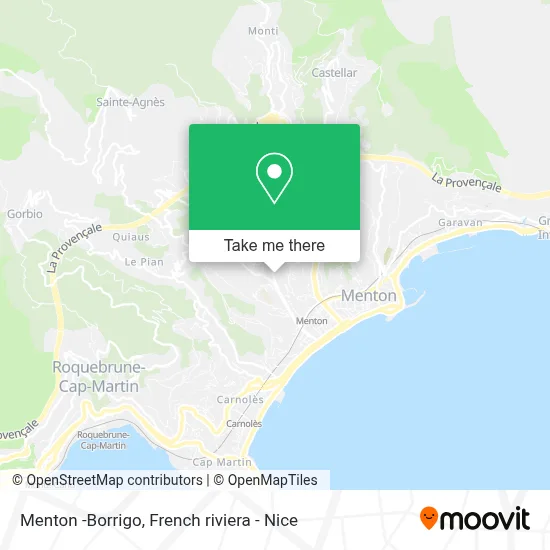 Menton -Borrigo map