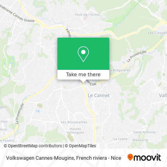 Volkswagen Cannes-Mougins map