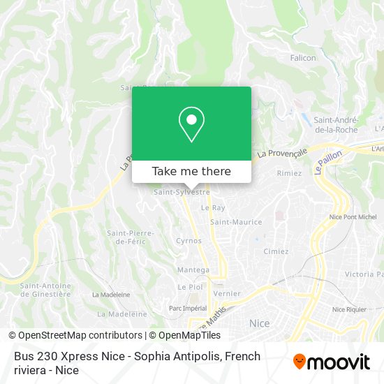 Bus 230 Xpress Nice - Sophia Antipolis map