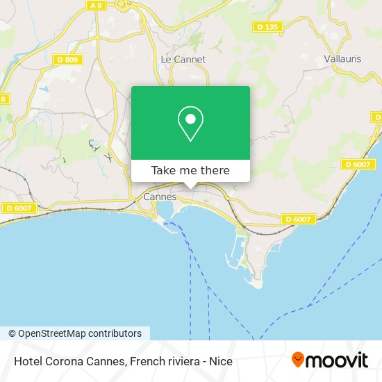 Hotel Corona Cannes map