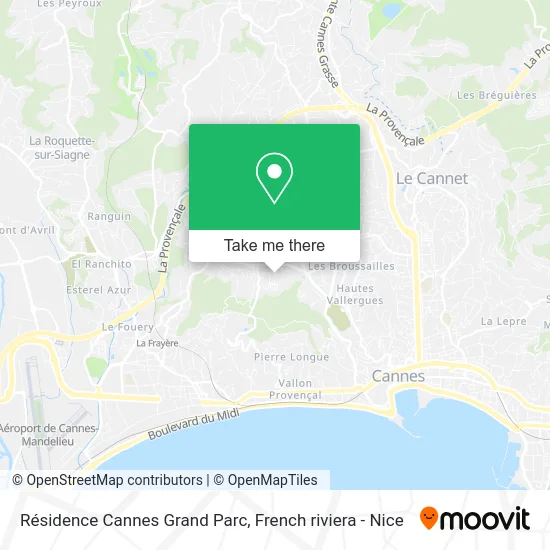 Résidence Cannes Grand Parc map