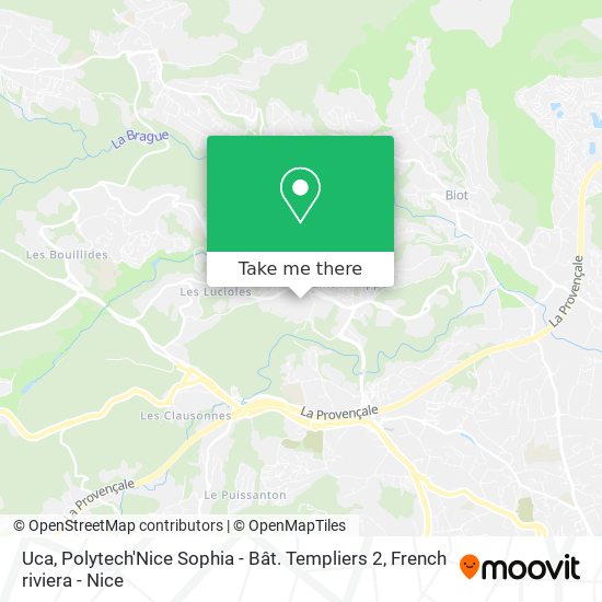 Uca, Polytech'Nice Sophia - Bât. Templiers 2 map