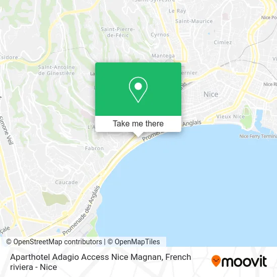 Aparthotel Adagio Access Nice Magnan map
