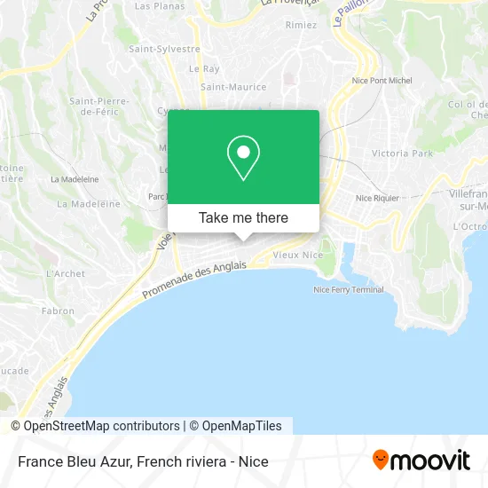 France Bleu Azur map