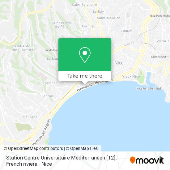 Mapa Station Centre Universitaire Méditerranéen [T2]