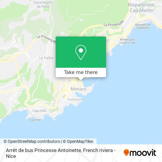 Mapa Arrêt de bus Princesse Antoinette