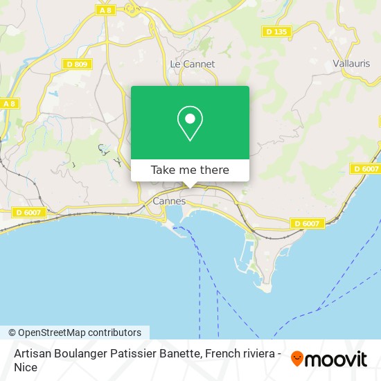 Mapa Artisan Boulanger Patissier Banette