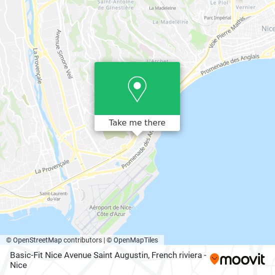 Basic-Fit Nice Avenue Saint Augustin map