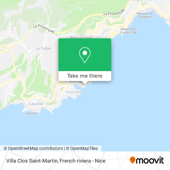 Mapa Villa Clos Saint-Martin