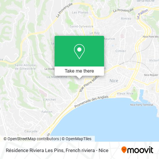 Résidence Riviera Les Pins map