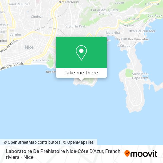 Mapa Laboratoire De Préhistoire Nice-Côte D’Azur