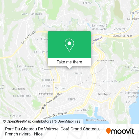 Parc Du Chateau De Valrose, Coté Grand Chateau map