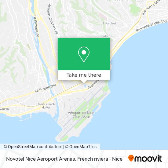 Novotel Nice Aeroport Arenas map