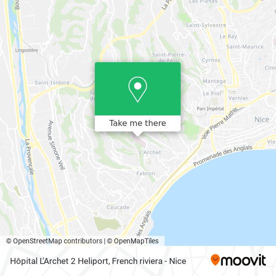 Mapa Hôpital L'Archet 2 Heliport