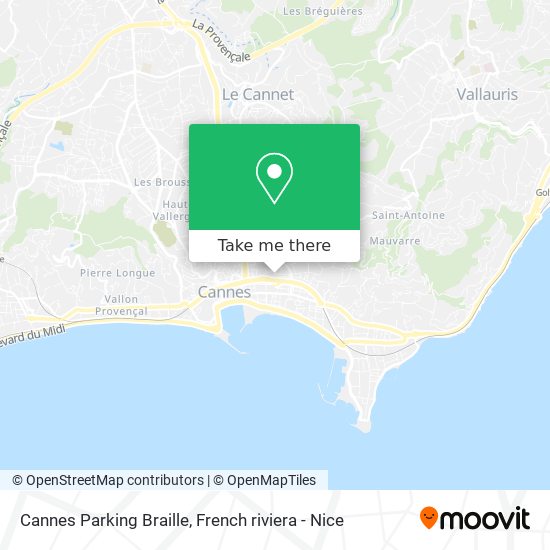 Mapa Cannes Parking Braille