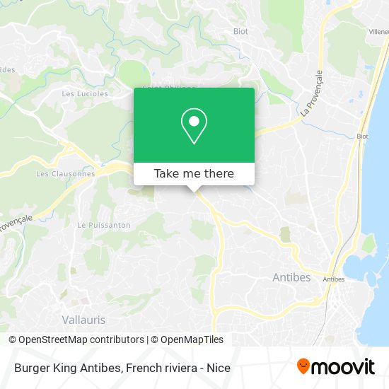 Mapa Burger King Antibes