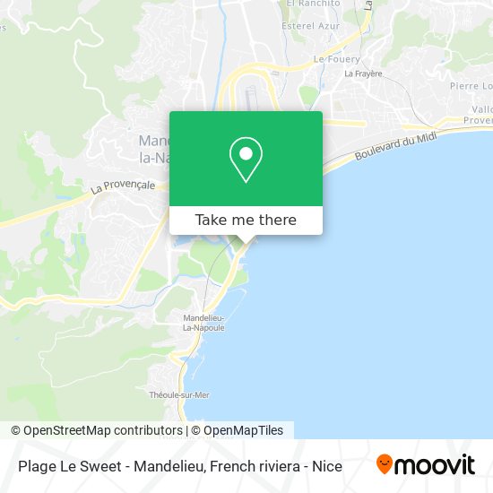 Plage Le Sweet - Mandelieu map