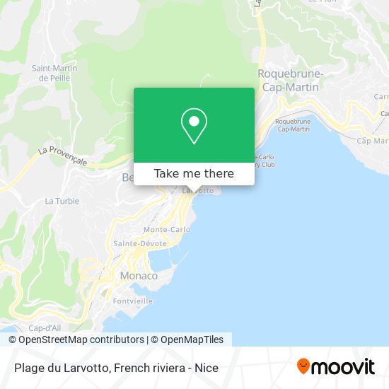 Plage du Larvotto map