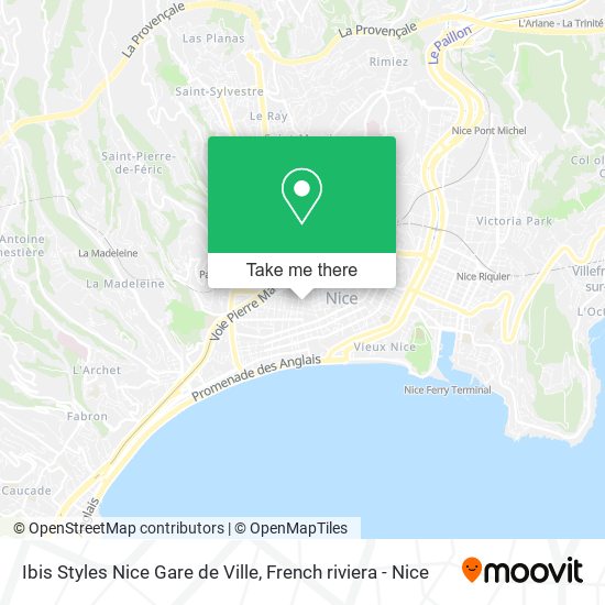 Ibis Styles Nice Gare de Ville map