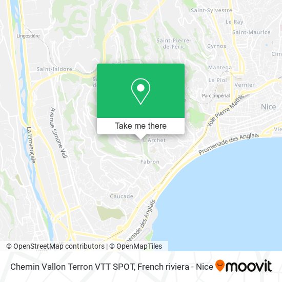 Chemin Vallon Terron VTT SPOT map