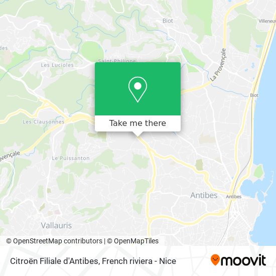 Mapa Citroën Filiale d'Antibes