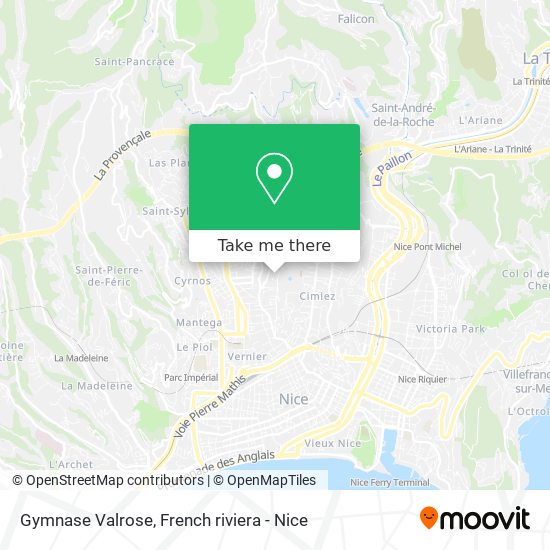 Gymnase Valrose map