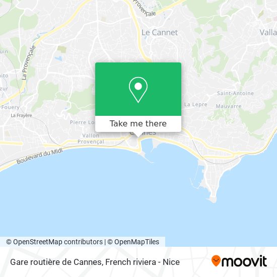 Mapa Gare routière de Cannes