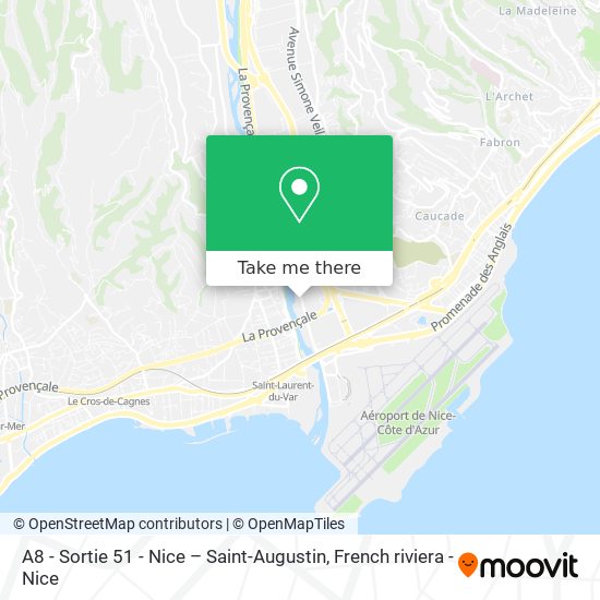 Mapa A8 - Sortie 51 - Nice – Saint-Augustin