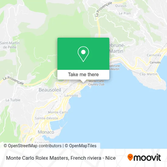 Monte Carlo Rolex Masters map