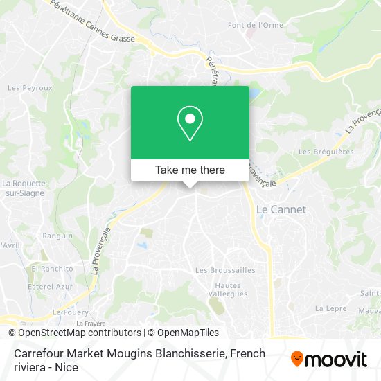 Mapa Carrefour Market Mougins Blanchisserie