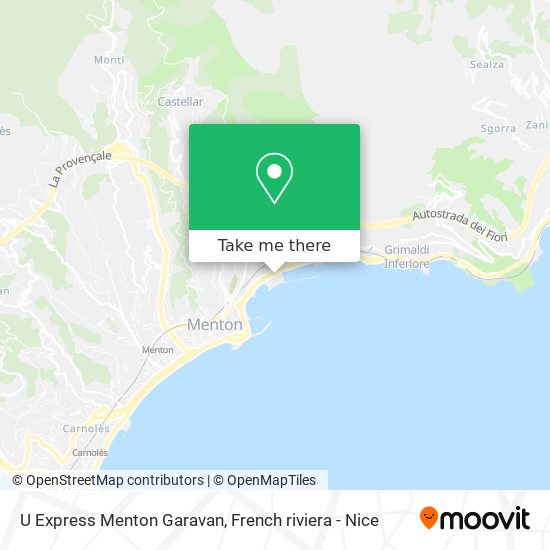 Mapa U Express Menton Garavan