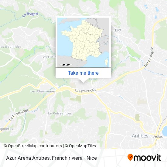 Mapa Azur Arena Antibes