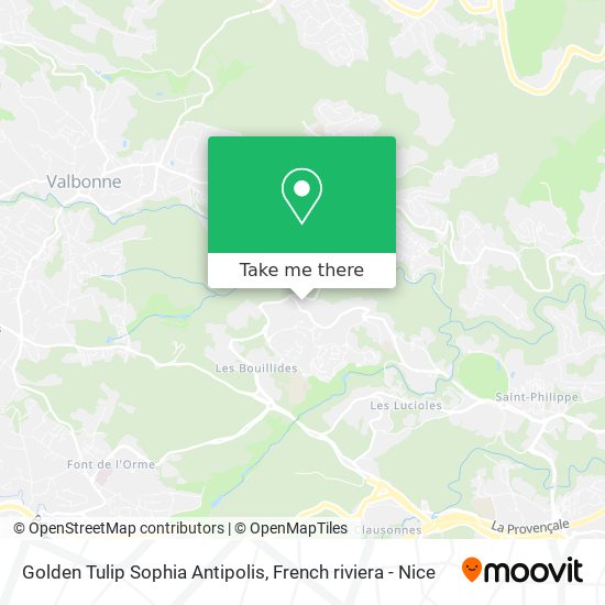 Mapa Golden Tulip Sophia Antipolis